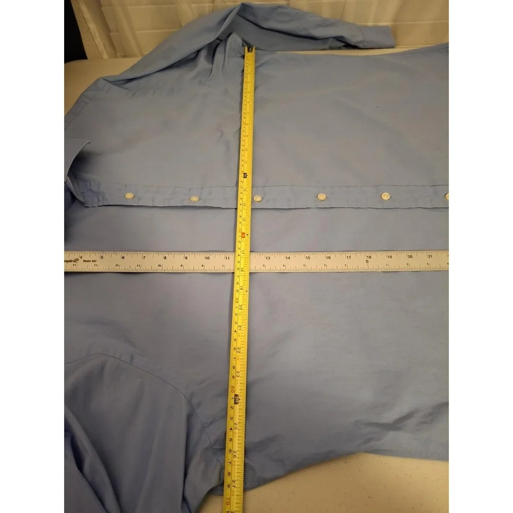 3/$15 Polo Ralph Lauren Sz 17.5 32/33 Blue Regent‎ Fit Long Sleeve Dress Shirt